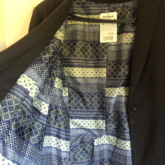 NWT Desigual Blazer w/ Blue Accents and Lining - Picture 7 of 12